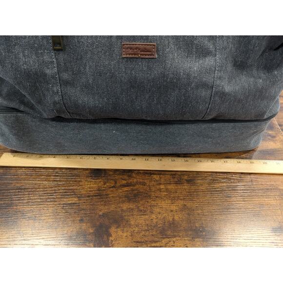 MyMealivos Canvas Weekender Overnight Travel Carry On Duffel Tote Black 20 X 8" - Picture 12 of 13